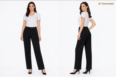 Giorgio Armani Women’s Black Virgin Wool Trousers – Size 44 – Preowned