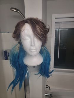 Wig - Long Blue, Brown, And Blonde