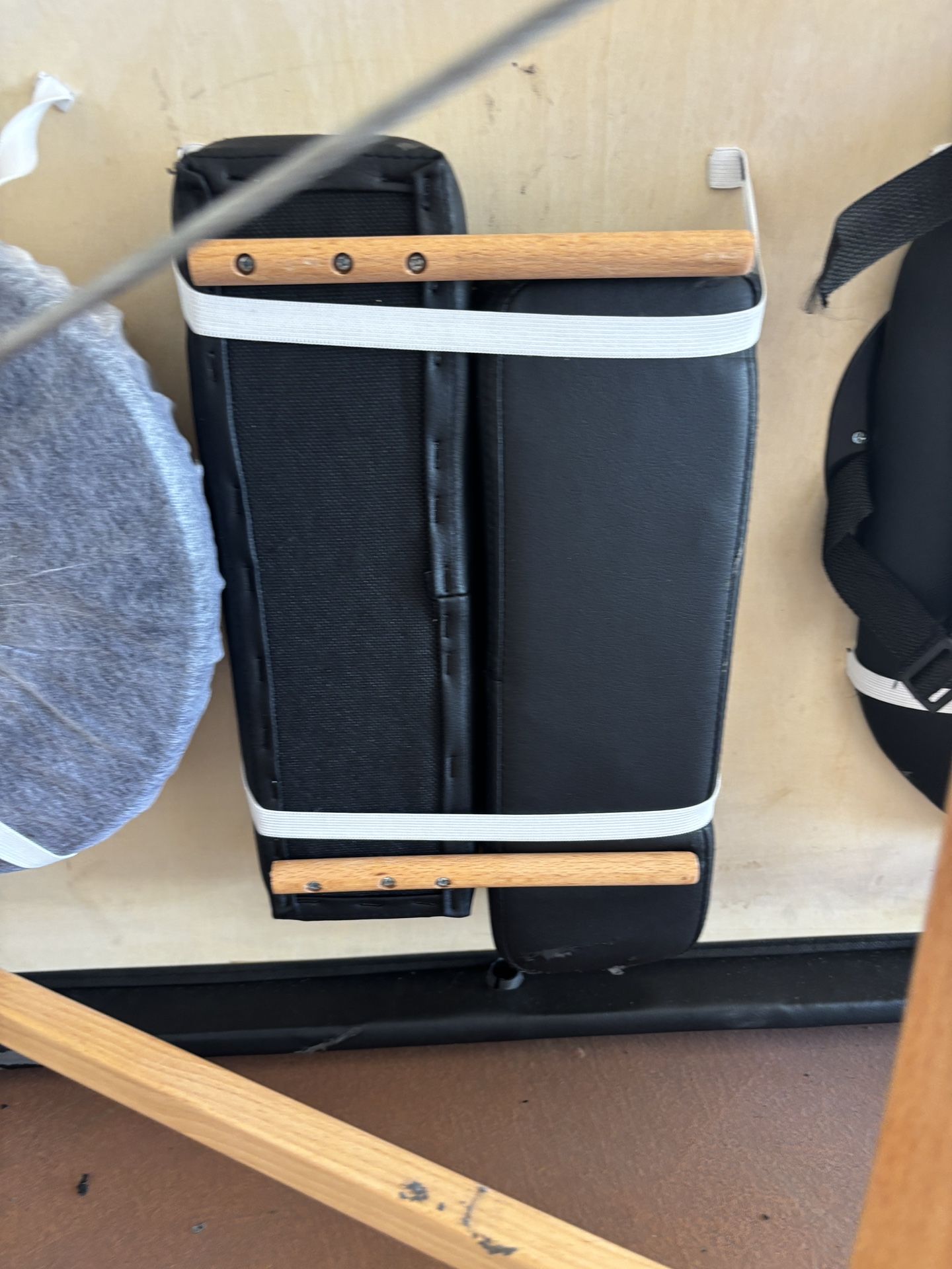 One Black Massage Table With accessories and Black Carrying Case