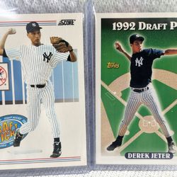 Two 1993 Derek Jeter “The Captain” Rookie Cards 