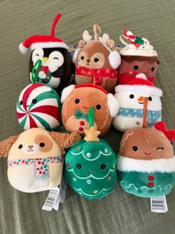 Squishmallows Christmas Ornament Plush Set of 9