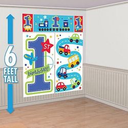 Boy 1st Birthday Party Wall Backdrop