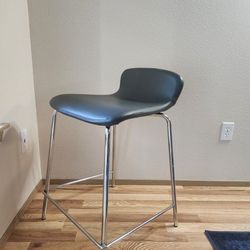 Bar Chair Gray Leather Like New Condition Stool