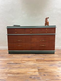 Mid Century Modern Dixie Lowboy Dresser / Credenza – Refinished MCM Two-Tone