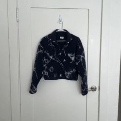 Rag & Bone Floral Sherpa Fleece Navy Teddy Pullover XS