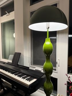 Modern Wavy Green Cast Iron Floor Lamp