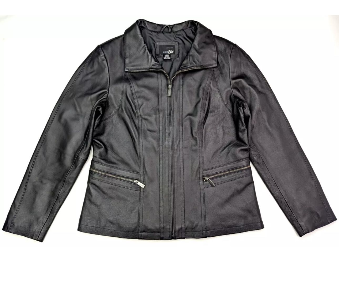 East 5th Genuine Leather Jacket With Zip Pockets Women Size Large