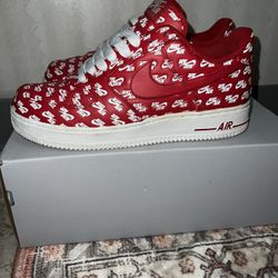 Nike Air Force 1 'All Over Logo Red'