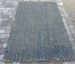 Pottery Barn Twill Wool Jute Rug — Ink Blue 5x8