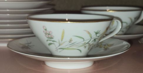 Rosenthal Summer Blossoms Fine China, 9 Cups And Saucers, Serving Pieces, 32 Pieces