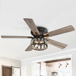52 in. Indoors Mesh Metal Reversible Blades Gold Ceiling Fan with Light Kit and Remote Control $99   Brand new in box       Sweet Home Furniture Addre