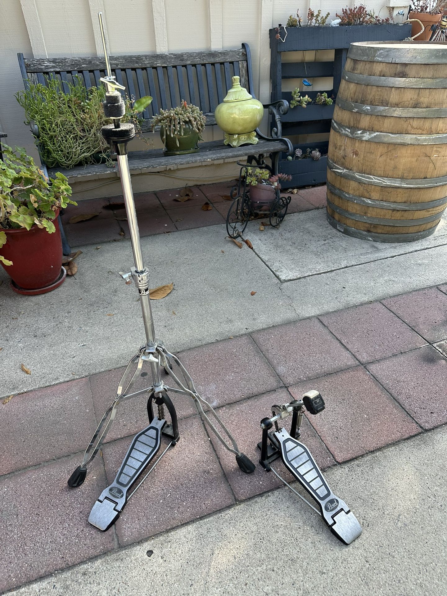 Pearl Hi-Hat Stand and Single Bass Drum Pedal - $100