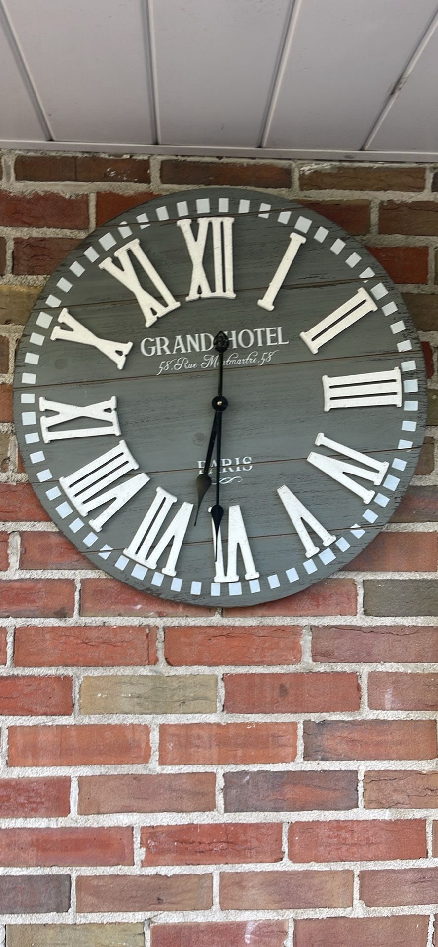 Grand Hotel, modern farmhouse, wall art clock battery operated