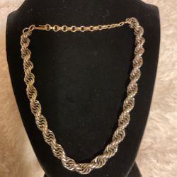 Vintage Silver Rope Chocker With Gold Links/2 Tone