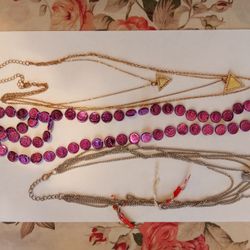 Lot Of Vintage Jewelry Three Necklaces