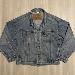 Vintage 90s Levi’s 70(contact info removed)  Denim Jean Trucker Jacket Mens Size XL