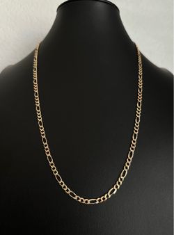 14kt Solid Gold Two-Tone Fígaro Chain / Cadena Fígaro de Dos Oros Sólida de 14kt