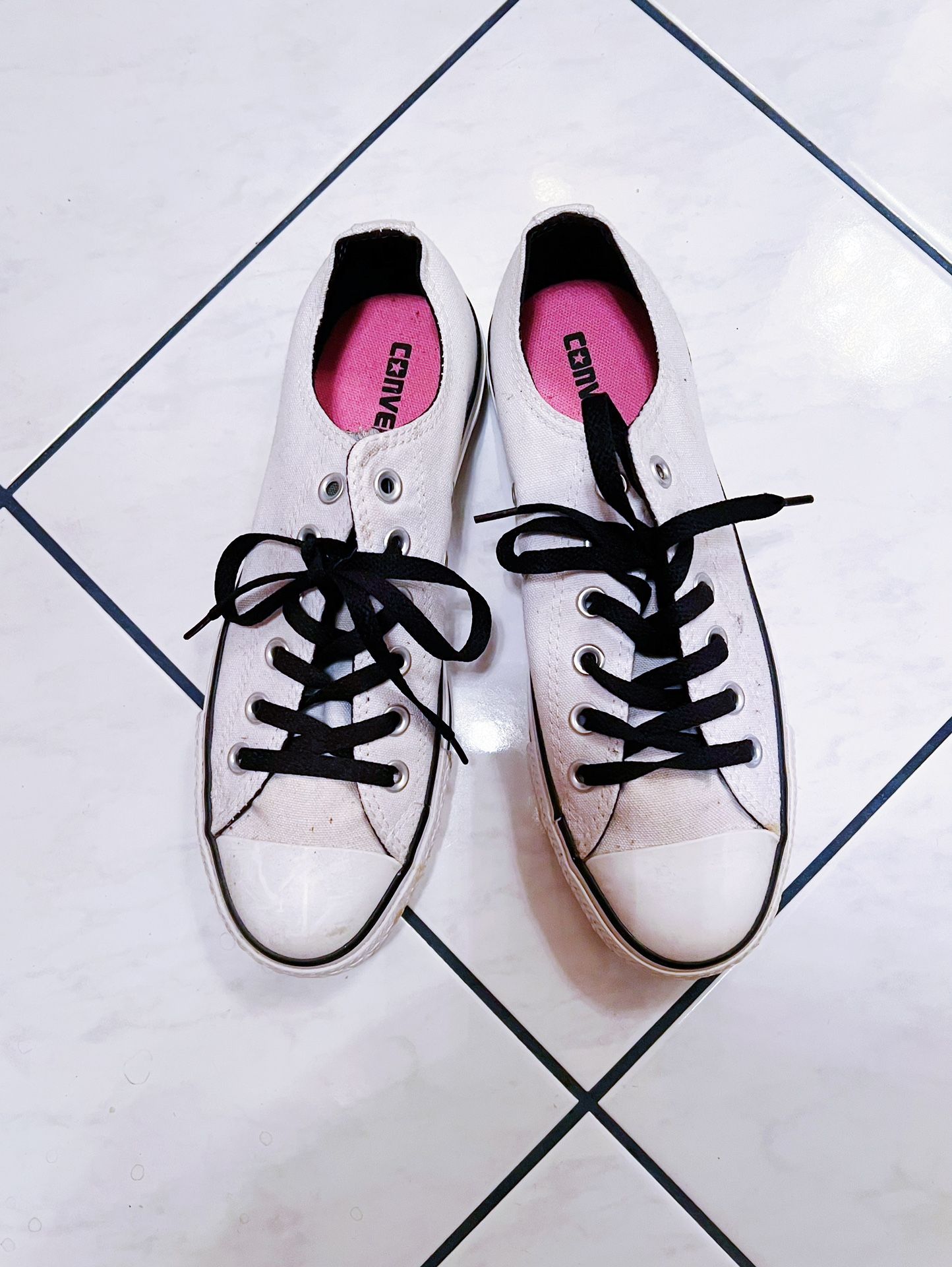 White & Black Converse Sneakers