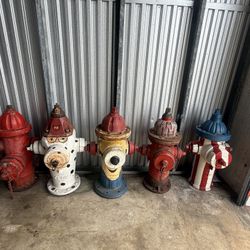 Vintage Fire Hydrants – 5 Total – 1960s–1980s