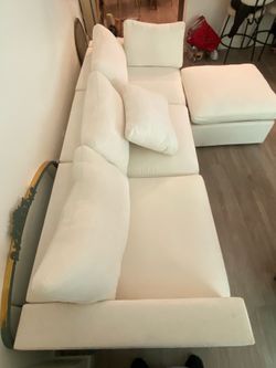 White cloth sofa