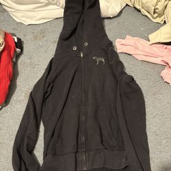 Discounted Victoria’s Secret PINK black sequin zebra zip up hoodie