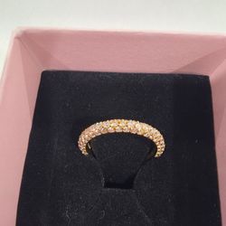 Gold-Tone Pavé Crystal Band Ring