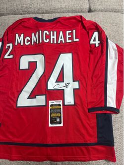 CONNOR MCMICHAEL Signed Autograph Custom Jersey- JSA Coa- Washington Capitols