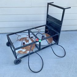Double Burner Grill Cart / Parrilla doble de gas