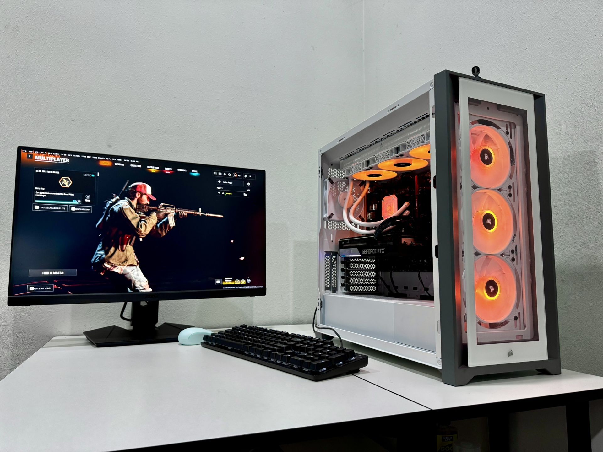 Gaming PC Fast Corsair DDR5 System w/ Monitor & Accessories