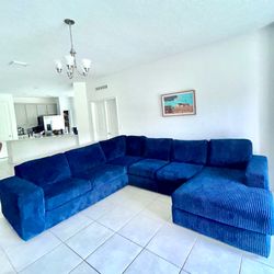 KV Charlie Dark Blue Fabric Sectional
