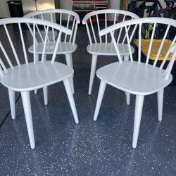 4 White dining Chairs $150
