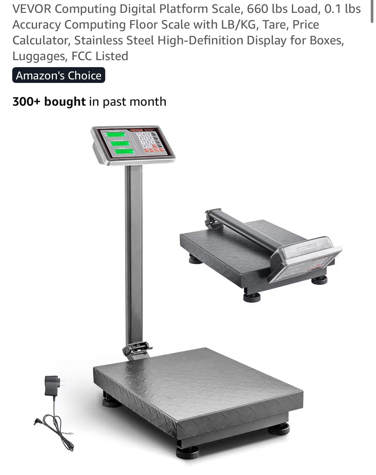 Computing Digital Platform Scale, 660 lbs Load