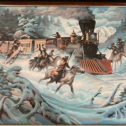 Beautiful Vintage Framed Paint By Number