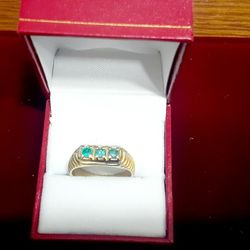Men's 750 Genuine Gold (18k) w/ Colombian Emeralds