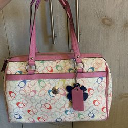 Coach multicolor pink handbag