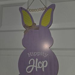 Easter Bunny Hippoty Hop Plaque