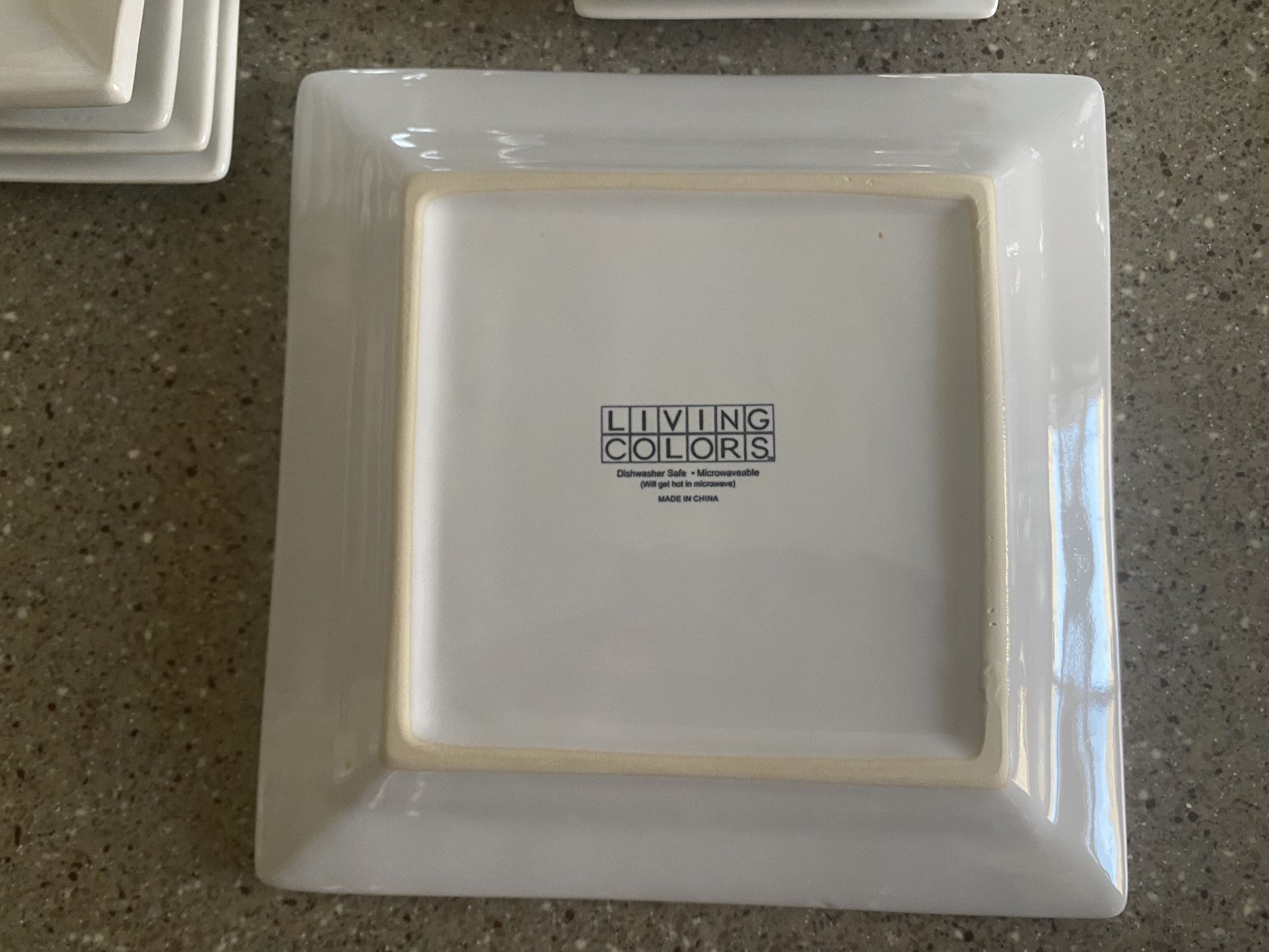 Living Colors White Square Dishes