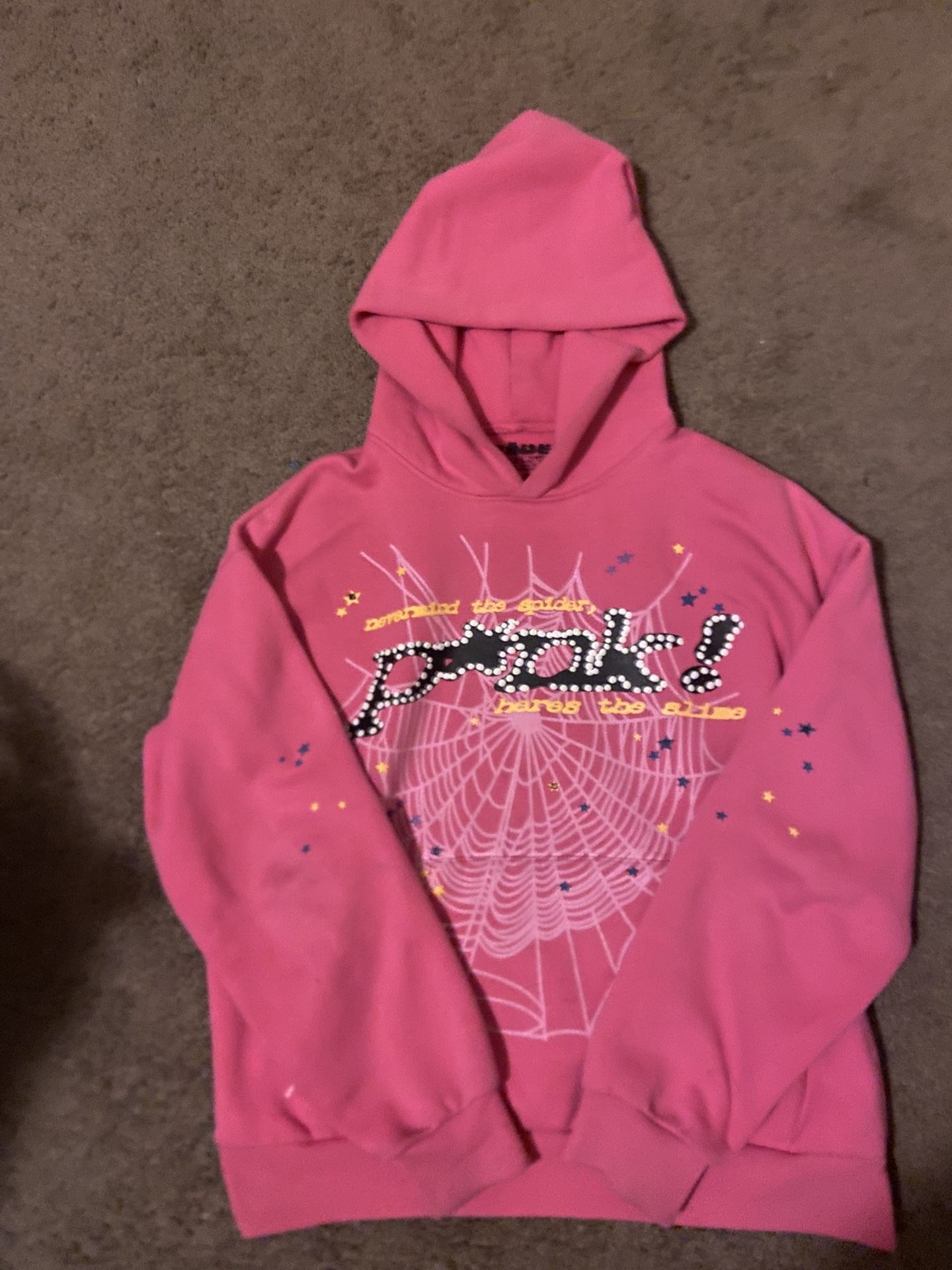 Pink sp5der hoodie: Size M