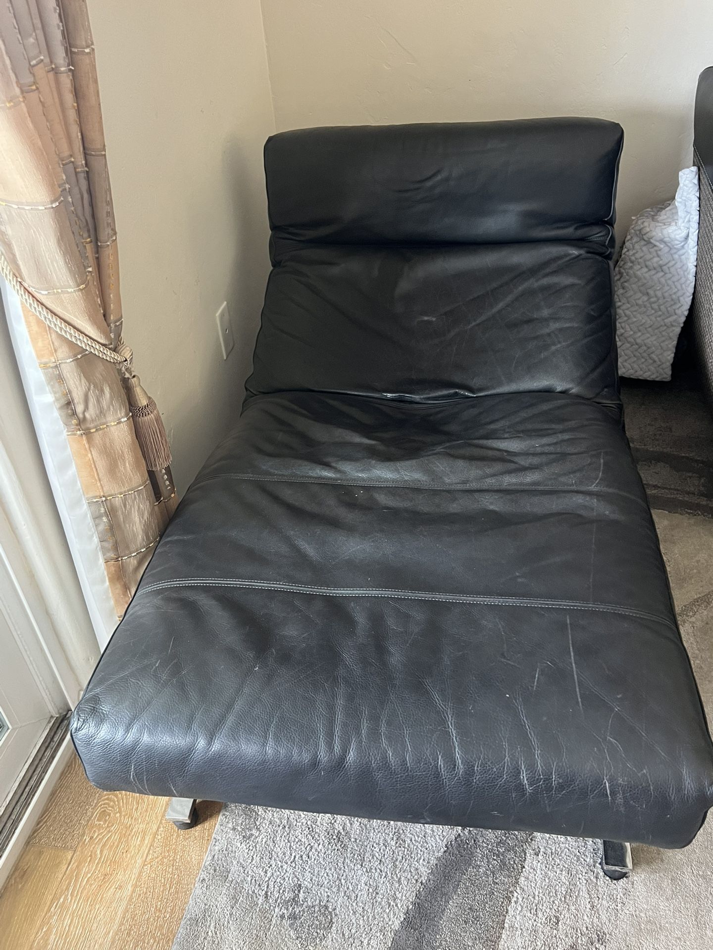 Full Grain Leather Adjustable Chaise