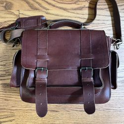 Vintage Handmade Leather Briefcase Messenger Bag