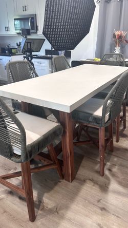 Beautiful stone and wood dinning table
