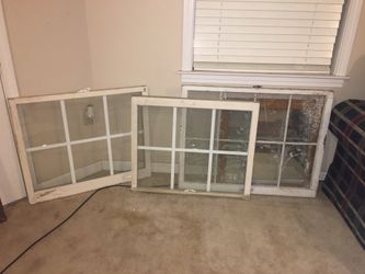 Vintage wooden window frames