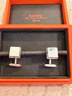 Hermes men’s cufflinks “H logo” square 925 silver