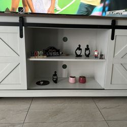 TV Stand for 65 Inch TV Modern Media TV Console Table for Living Room Bedroom (Bright White)