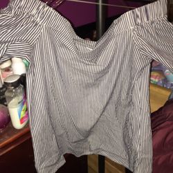 Off the shoulder stripe top