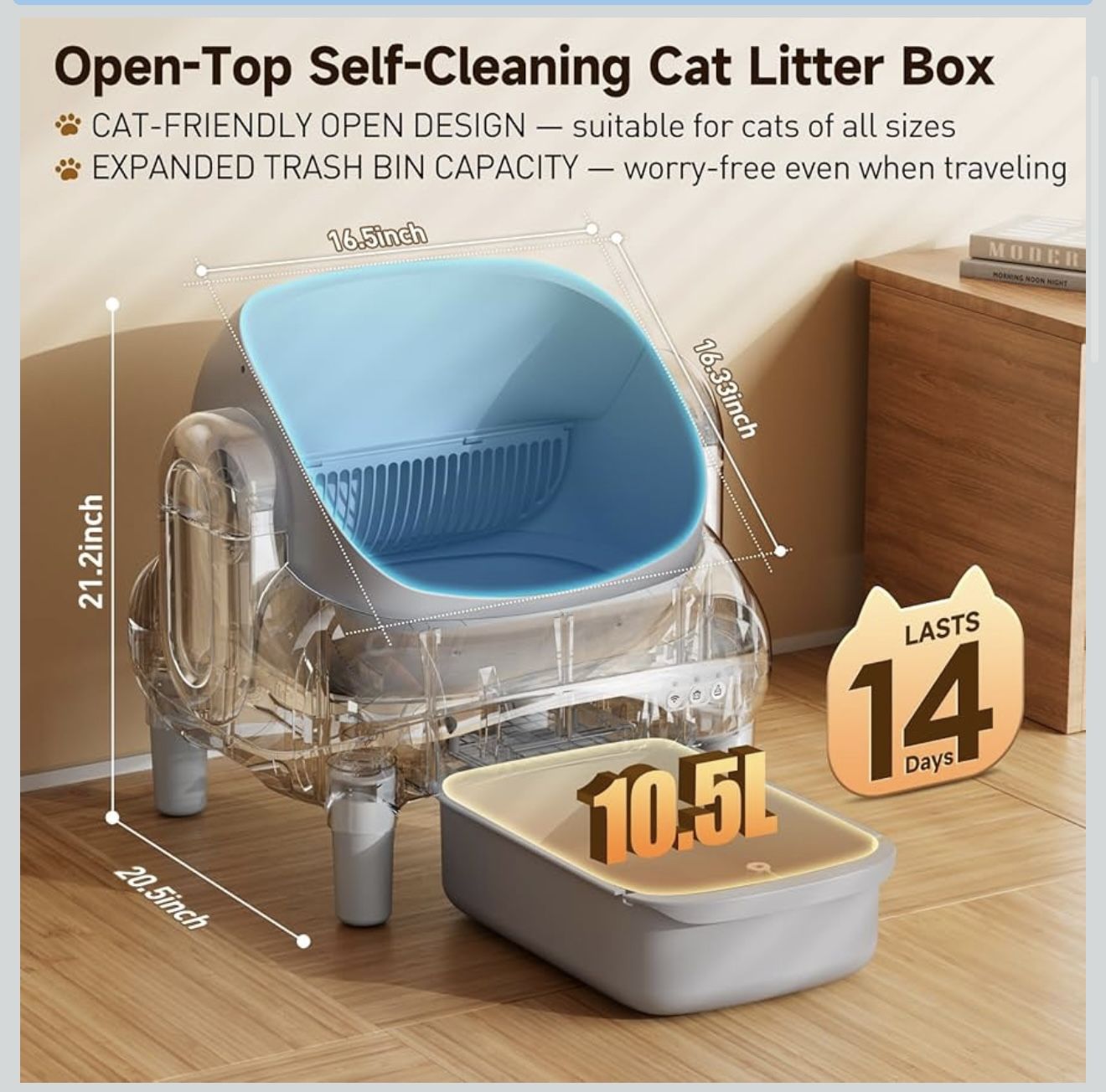 Automatic Cat Litter Box, Self Cleaning Litter Box