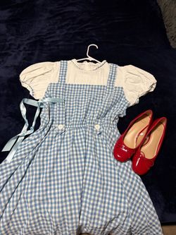 Women Dorothy costume with hair ties and shoes