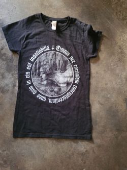 Black Gothic Latin Print Graphic T-Shirt