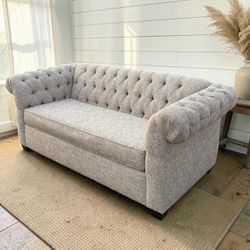 Chesterfield Loveseat Sofa Tufted Fabric