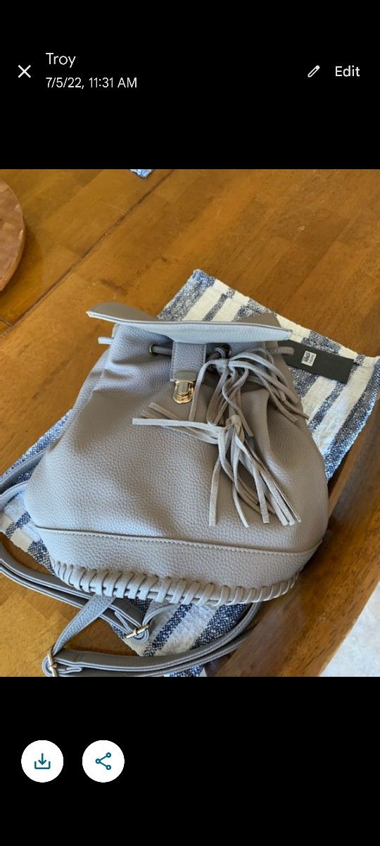 Street Level. Leather Backpack Purse. New. New With Tags.
